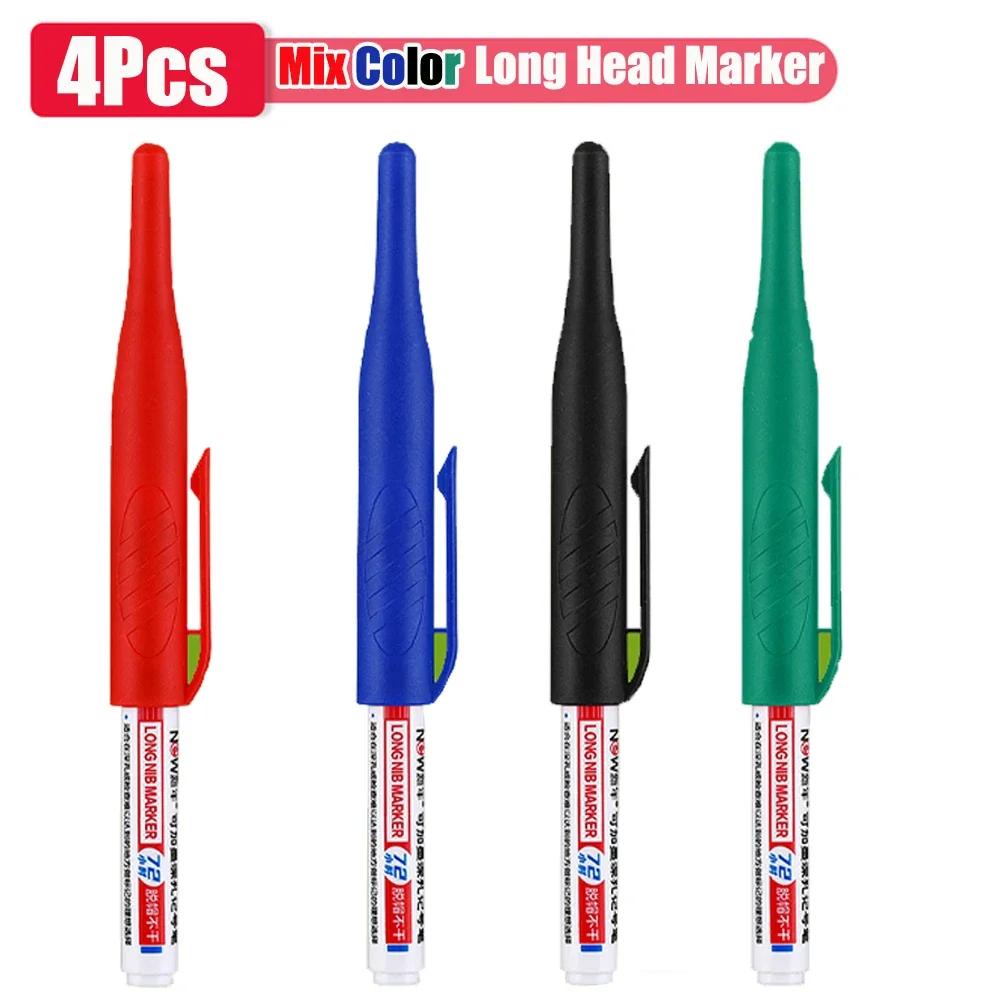 32mm 1-16pcs Long Head Markers Pen Multi-purpose Woodworking Tile Decoration Deep Hole Marker Pens Red/Black/Blue/Green Ink