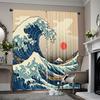 2pcs   Spring Summer Curtains Japanese Wave Art Art Digital Print Drapes Fabric Gifts for Bedroom & Living Room - Contemporary