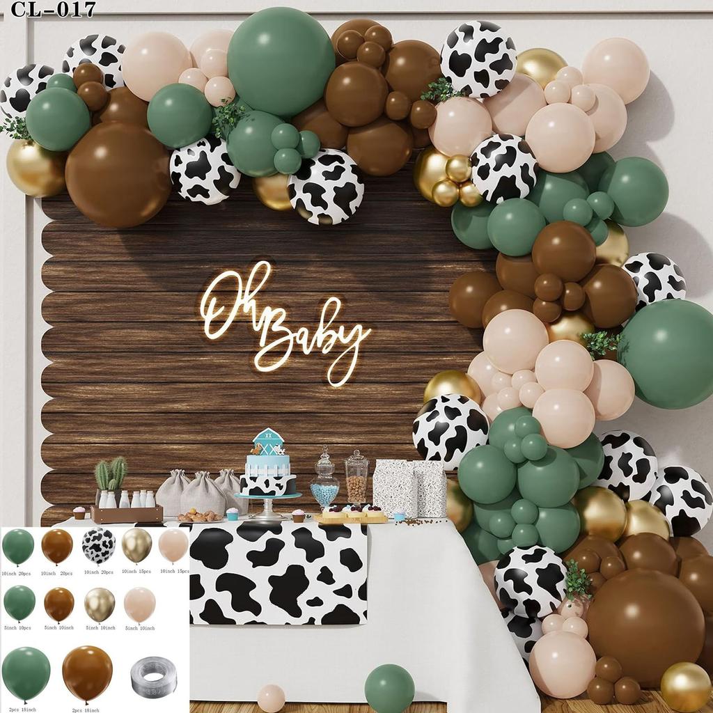 Forest Series Green Balloon Chain Set Children'S Birthday Theme Party Decoration Jungle Arrangement Balloon