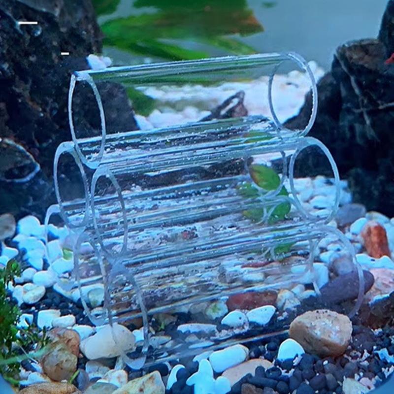 Clear Acrylic Aquatic Hiding Tube 1/15Pcs Safe Non-Toxic Shelter for Betta Shrimp Home Aquarium Fish Tank