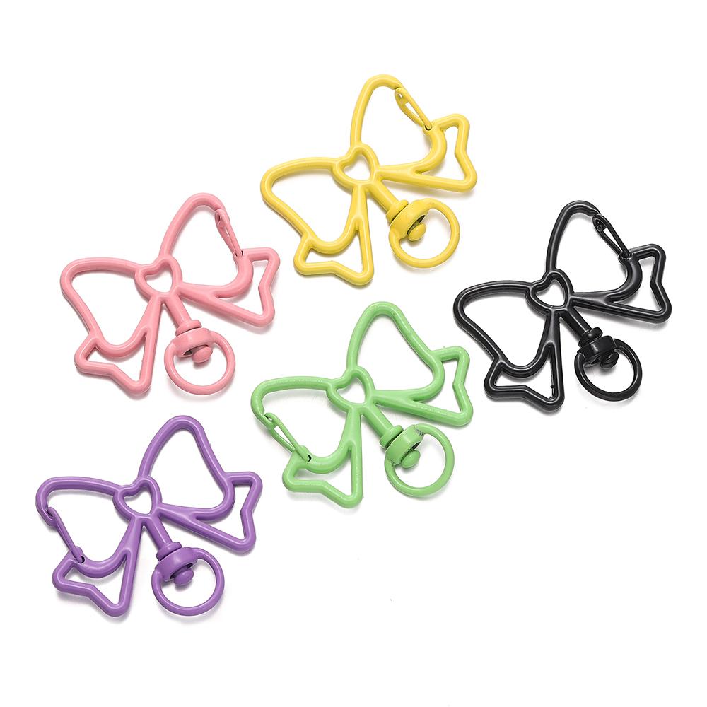 5pcs/lot Colorful Butterfly Shape Lobster Clasps Swivel Keychain Alloy Metal Key Hooks For Jewelry Making Supplies Crafts