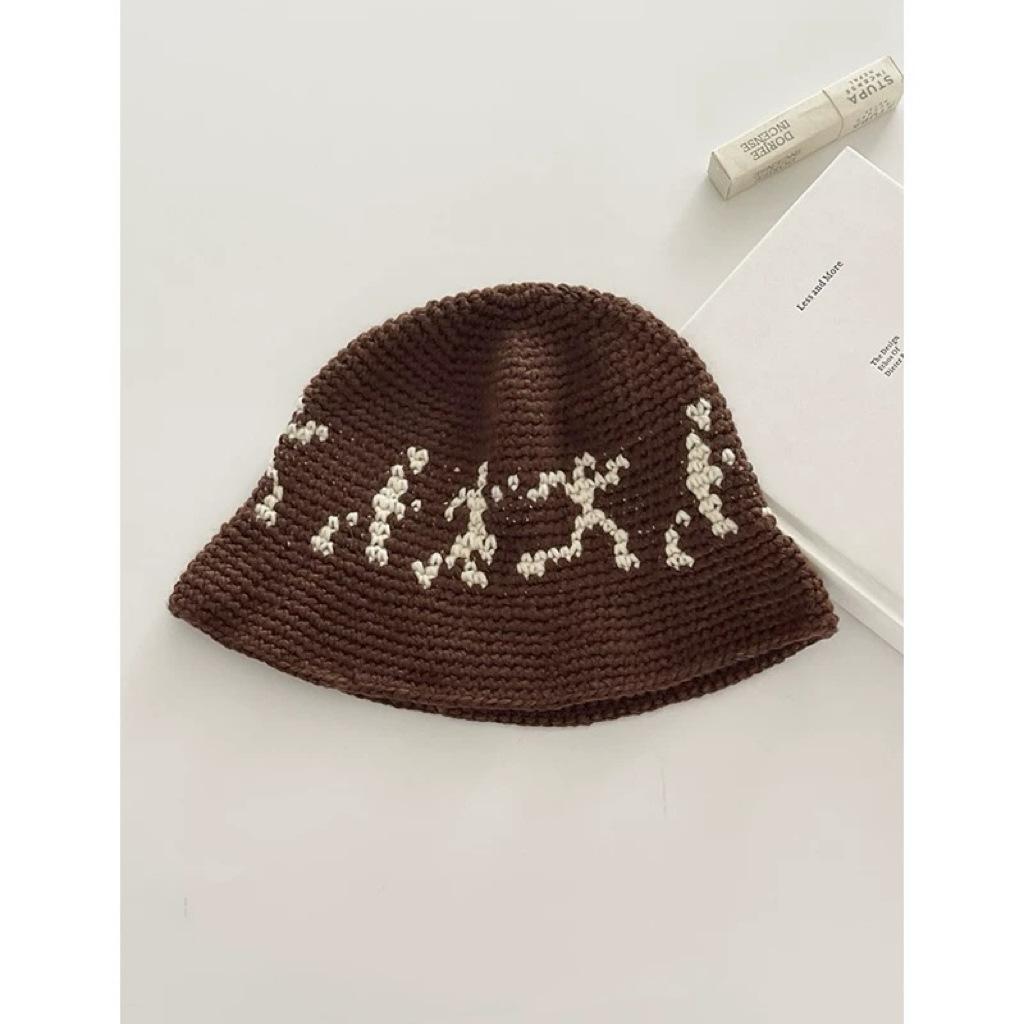 

Осень и зима универсальная вязаная панама женская модная теплая шерстяная шляпа-ведро ретро литературная панама M（56-58cm）