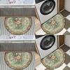 1Pcs Aqua Green Mandala Semi Circle Welcome Doormat Non-Slip for Outdoor Patio Porch Kitchen Bathroom Entryway Floor Mat
