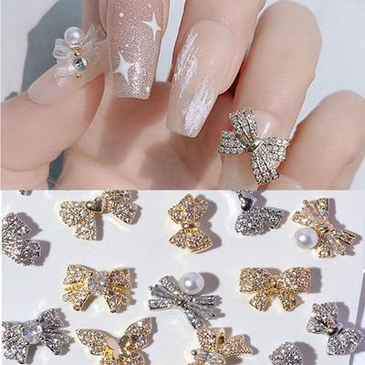 Crystal Charms Bow Nail Rhinestones DIY Nail Art Decorations Butterfly Nail Jewelry Manicure Tools