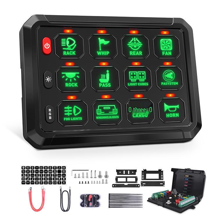 

12-Key RGB Touch Switch Panel for RVs, Jeeps, and Yachts 1
