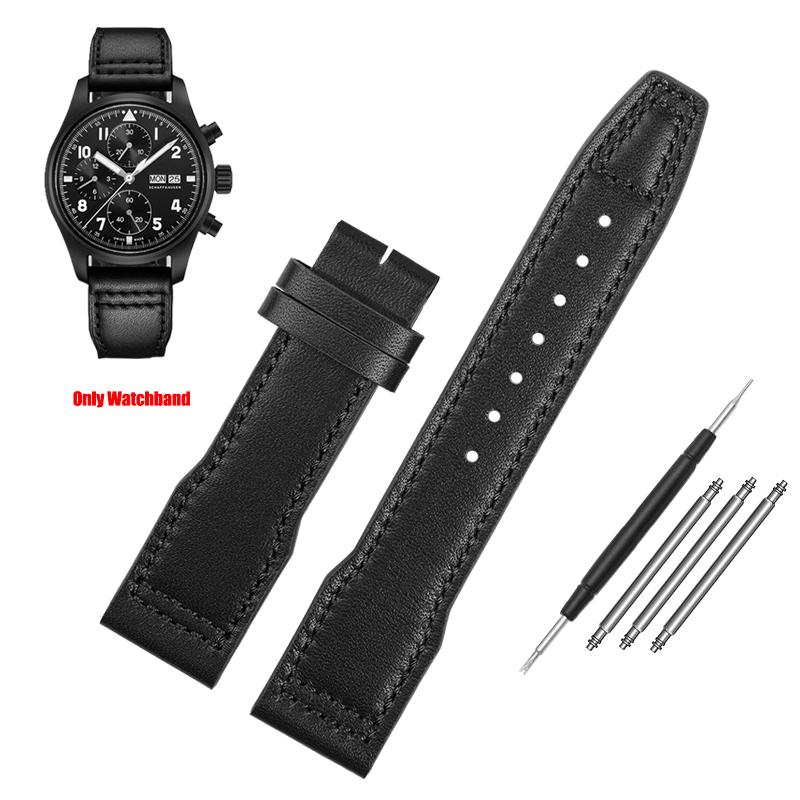 For IWC Pilots Little Prince Watch IW327004/IIW377714 Mark16/17/18 Portuguese Leather Strap 20 21mm Men Watch Band Belt Bracelet