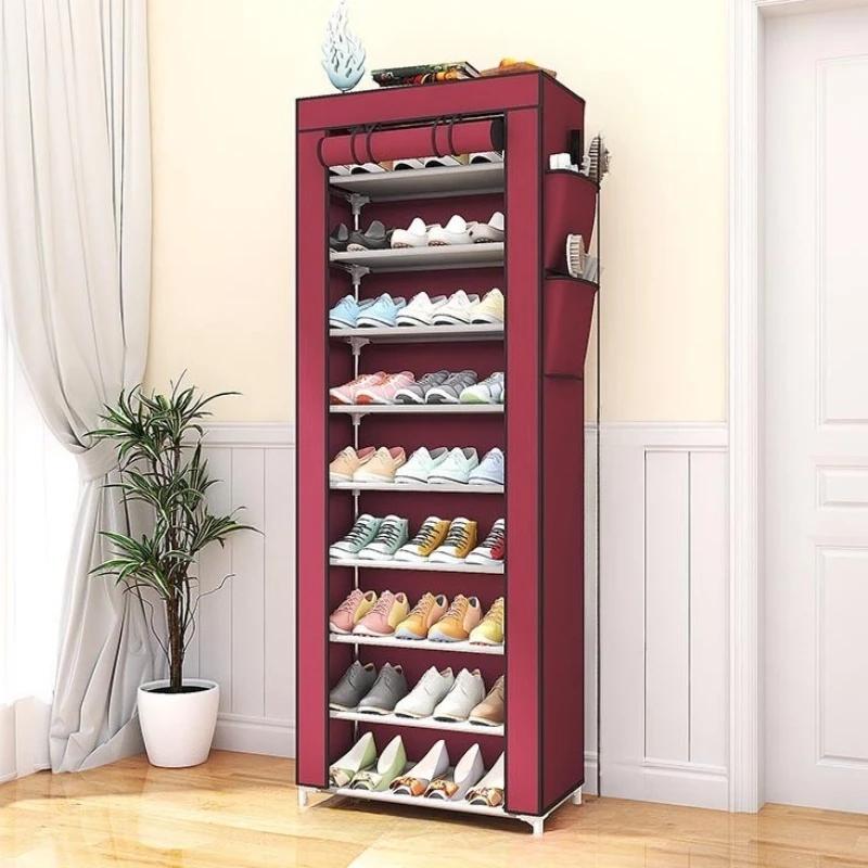 1p Dustproof Shoe Storage Rack Organizer Multilayer Nonwoven Shoes Storage Cabinet Home Hallway Space-saving Cabinets Shoe Shelf