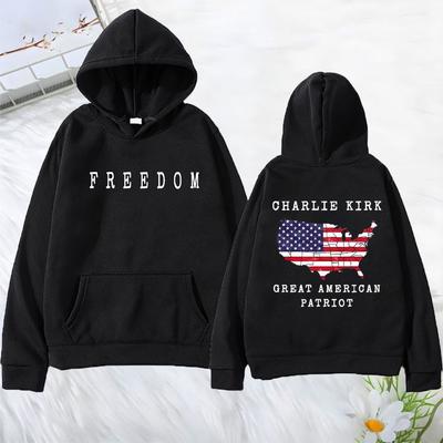 Charlie Kirk A Great American Patriot Hoodies Men Women's Vintage Hipster Pullover Fashion Fleece Long Sleeve Hip Hop Streetwear