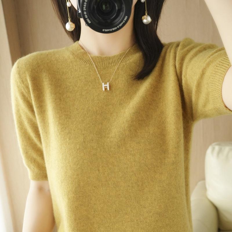 New summer style pullover round neck slim sweater women's knitwear