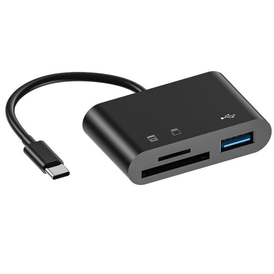 Čtečka karet 3v1 Multifunkční USB 2.0/Type-C U Disk Čtečka TF karet OTG Adaptér pro mobilní telefon