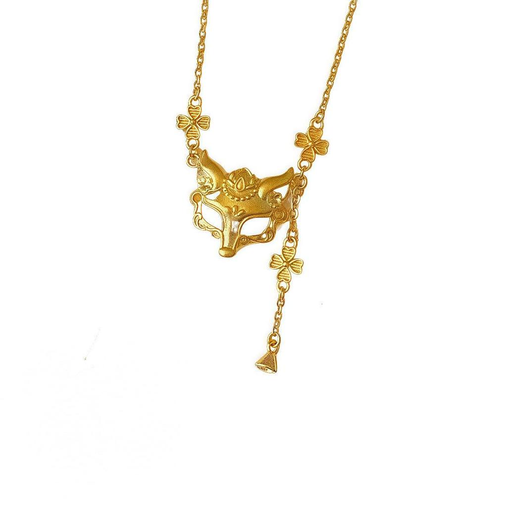 Fox Mask Tassel Necklace: Eastern Fairy Spirit Choker for Women