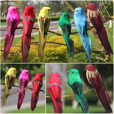 Colorful Artificial Birds Fake Foam Animal Simulation Feather Birds Models Horticultural Tree Branch Decoration Garden Decor