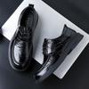 2025 new leather shoes men's high-end men's shoes first layer cowhide business dress big head wedding derby shoes black