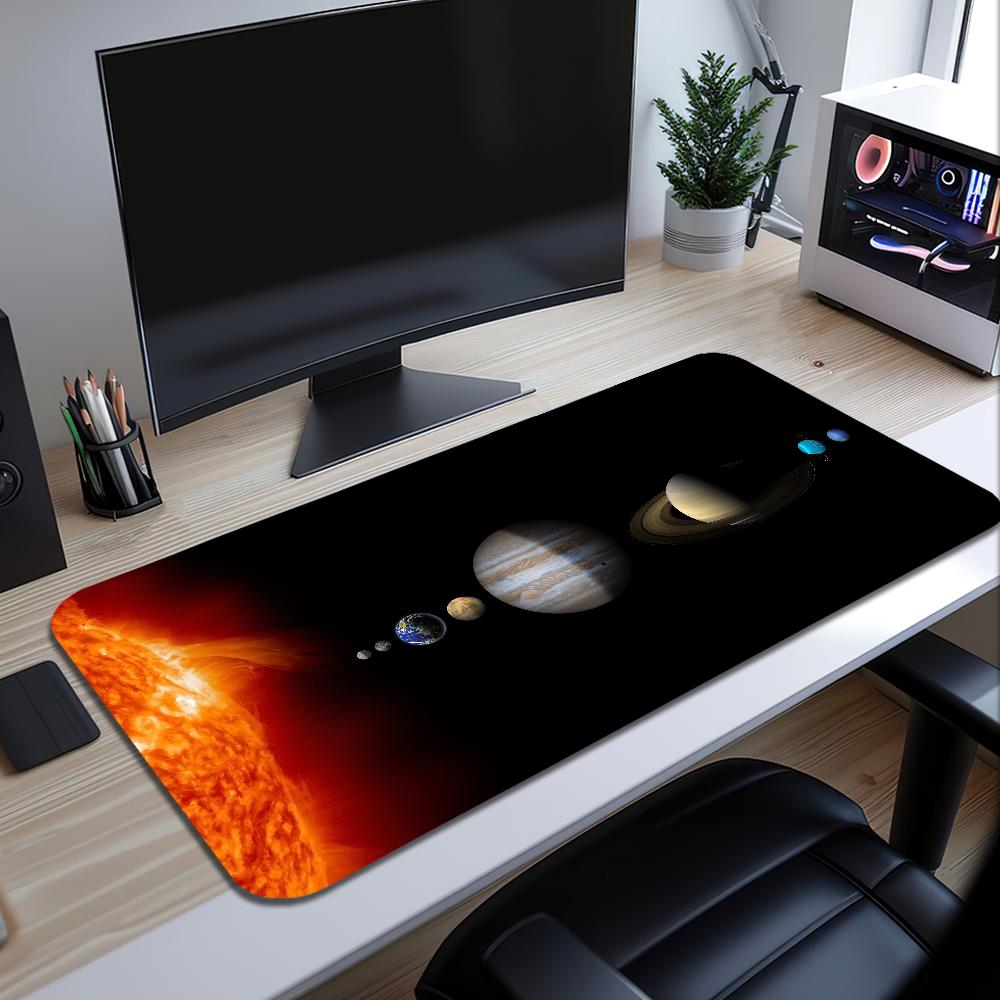 Space Digital Solar System Universe Mouse Pad Desk Mat Large Non-slip Anti-fray Keyboard Ergonomic Office Rubber PC Home Custom