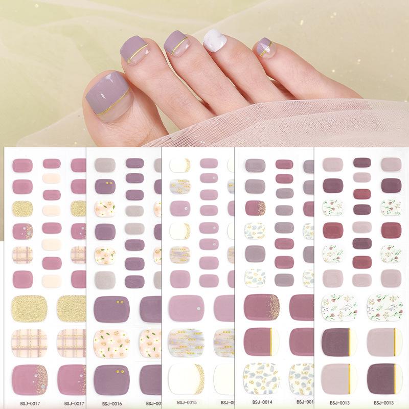 Gel Toenail Stickers Gel Manicure Stickers 3D Phototherapy Nails Semi-cured Toenail Stickers
