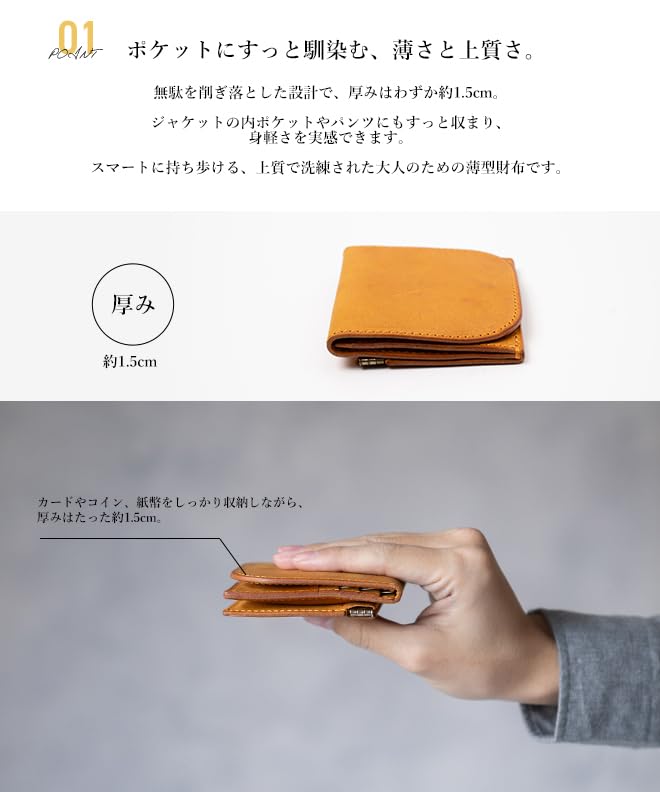 Nakota Texas Leather Slim Compact Wallet for Men and Mini Bifold Wallet with Card Perfect Gift for Made in Green Wallet, Women, Storage, Father's Day,