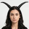 Pu Halloween Horns Headband Ox Horn Halloween Hair Hoop Personality Cosplay Hairband  Photo Props