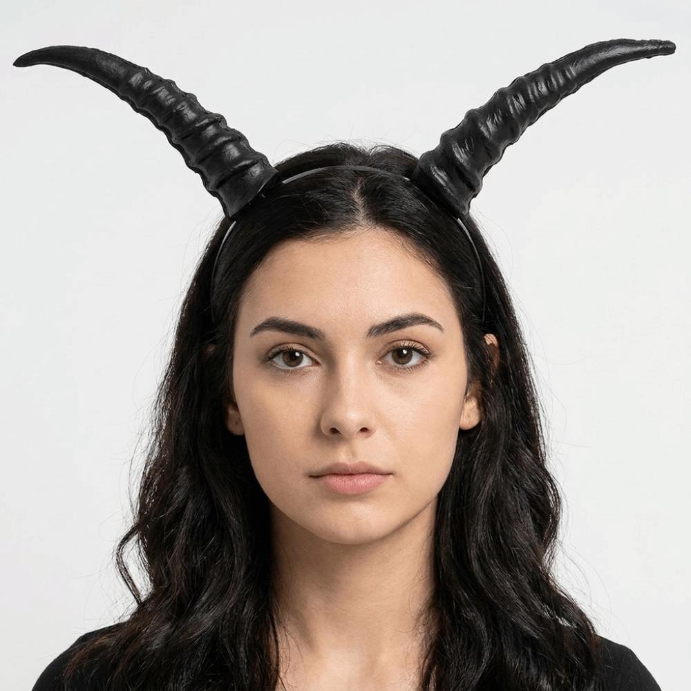 Pu Halloween Horns Headband Ox Horn Halloween Hair Hoop Personality Cosplay Hairband Photo Props