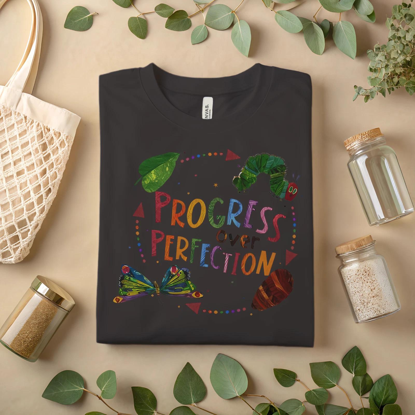 Progress Over Perfection T-Shirt – Motivational Growth Graphic Tee A112 S