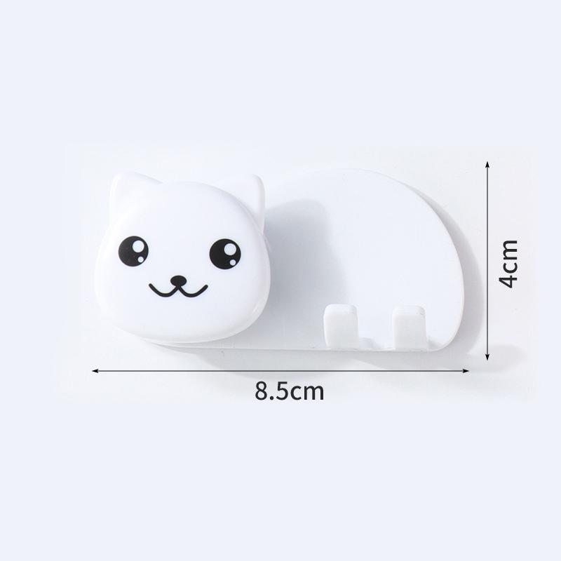 Plastic Cat Shaped Toothbrush Holder Non Perforated 2 In 1 Toothbrush Toothpaste Rack Wall Mounted Facial Cleanser Storage Clip