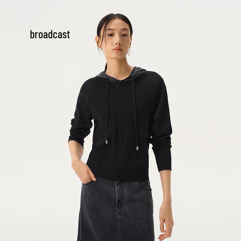 

Broadcast Color-block Hooded Knit Sweater XS