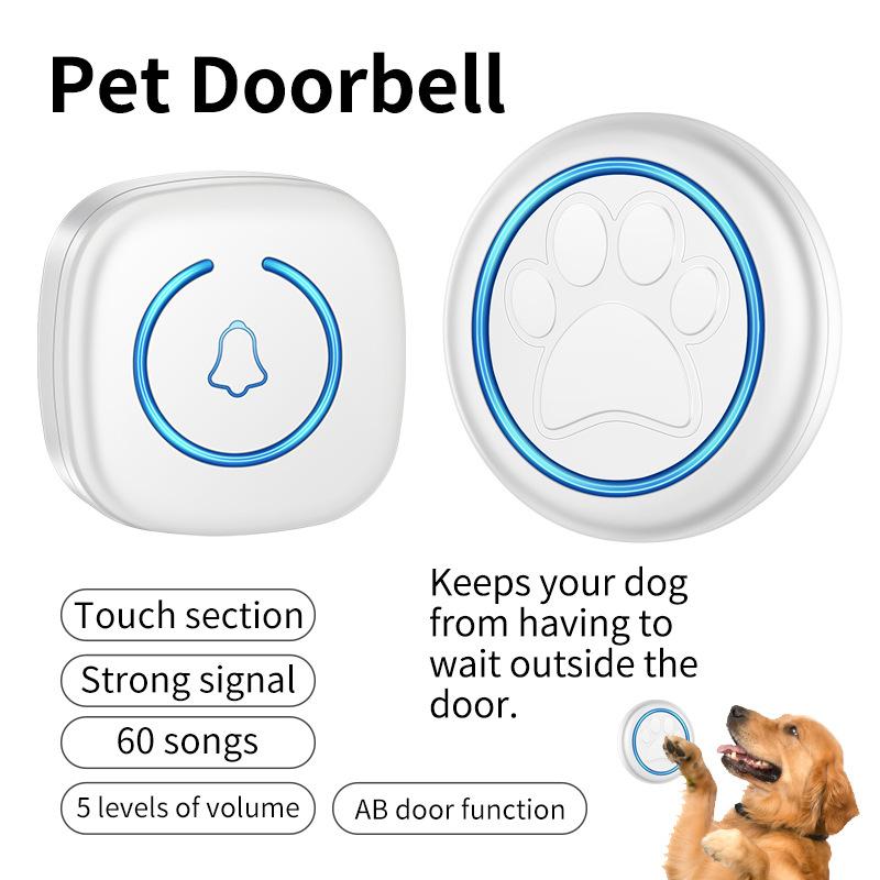 Smart Wireless Pet Training Doorbell, Waterproof LED Flashing Dog Bell, Touch-Activated Pet Doorbell, Ideal for Potty Training and Home Use