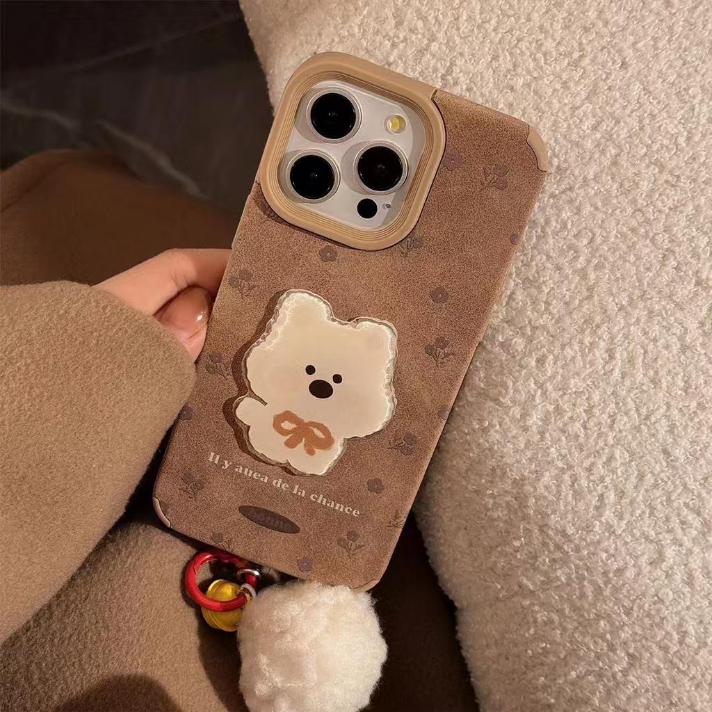 Applicable To Ins Three-dimensional Dog IPhone 16promax Apple 15Promax Mobile Phone Case 12 Bracelet Cartoon 14