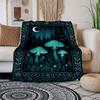 Glow-in-the-Dark Forest Mushroom Wall Art PrintBlanket Flannel Throw Blanket for Sofa, Bed, Travel, Camping, Office, Couch, Chair, And Bed G