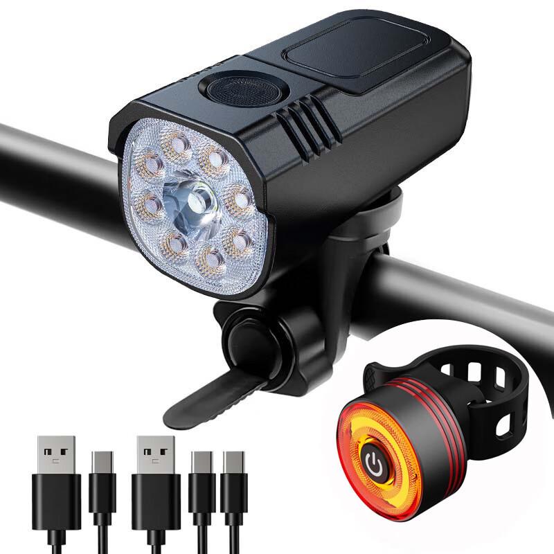 Longchan Aluminum Alloy Rechargeable Bicycle Light Set