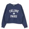 Celine 2Y09E649W Lacivert Çatlak Sweatshirt Logolu Sweatshirt üstler L Lacivert Kullanılmış
