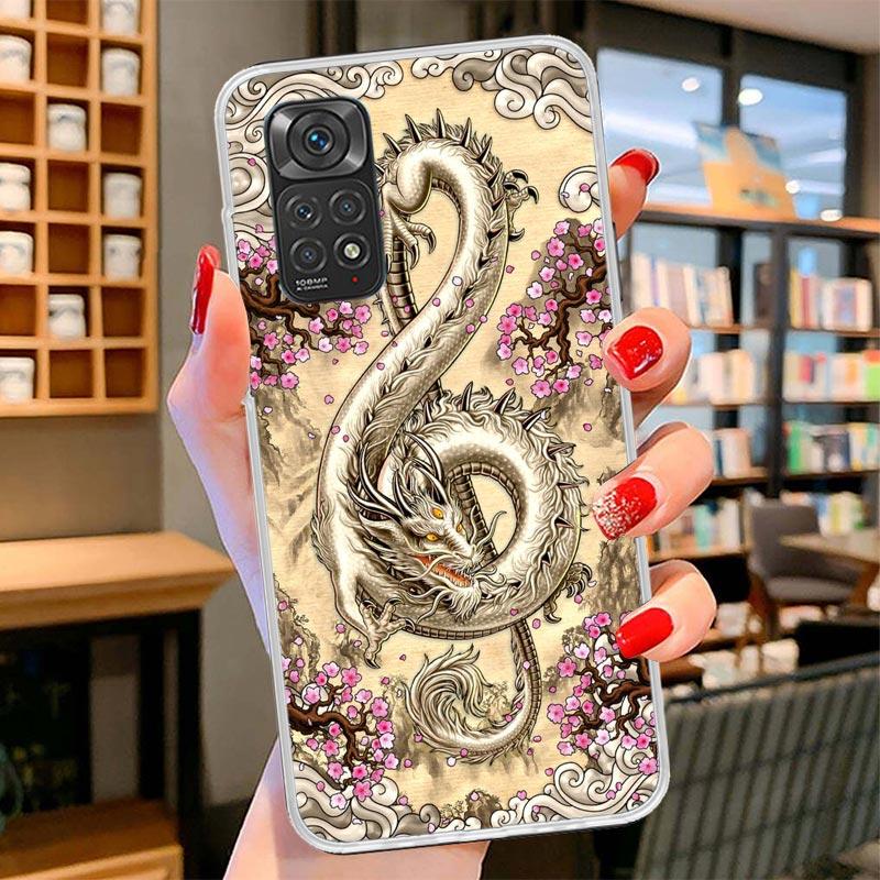 Asian Dragons Animal Tattoo Cover Phone Case For Xiaomi Redmi Note 15 14 13 12 11 10 Pro Plus 14S 12S 11S 11T 11E 10S Soft Funda