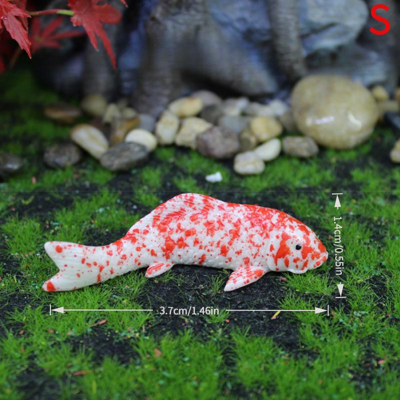 

Подарок Мультяшная Мини-рыбка Кои Украшение Смоляные Поделки Милые Фигурки Карпа Симуляция DIY Статуэтка Маленькой Рыбки Украшения для Сказочного Сада