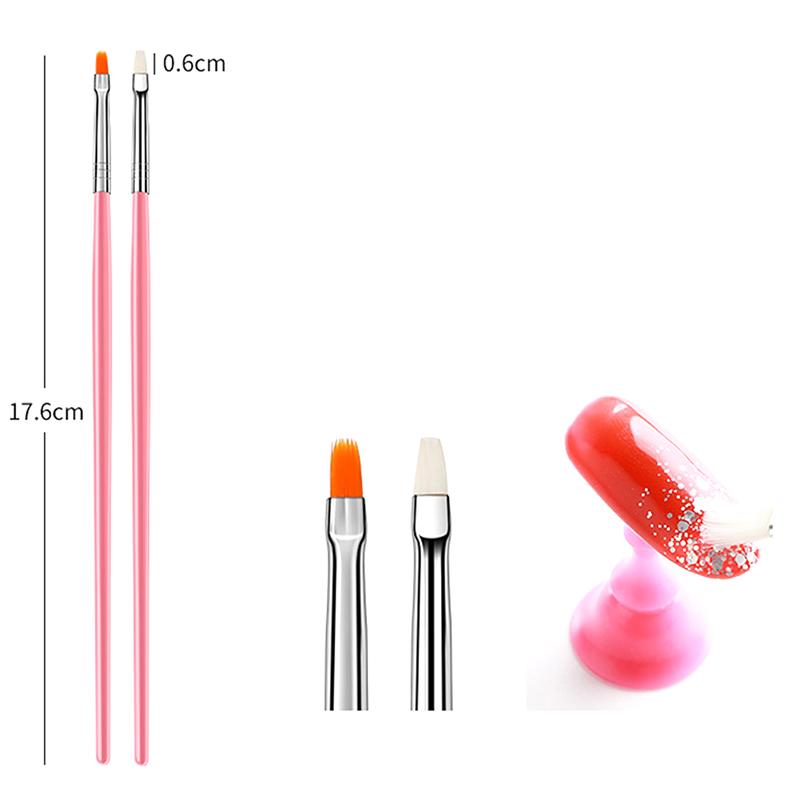 15Pcs Dotting Pen  Handle Nail Diy Art Uv Gel Nail Brush Acrylic Brushes