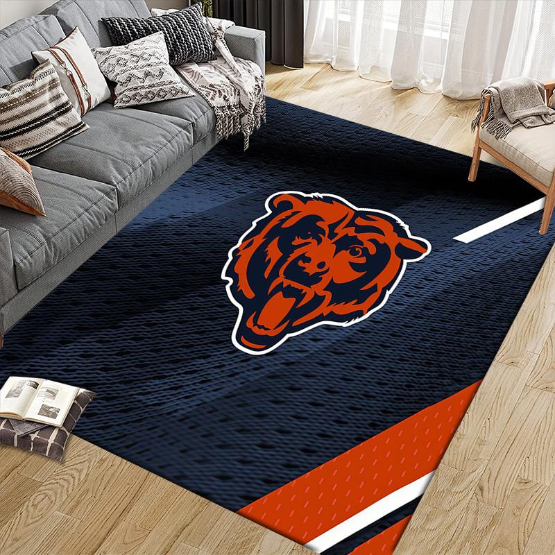 Tappeto Quadrato a Fantasia Flanella Chicago Bears, Tappeto da Area, Tappeto per Soggiorno Camera da Letto Divano Stanza dei Giochi Decorazione, Tappetino Antiscivolo