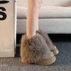 Polarowe buty na grubej podeszwie, puszyste, damskie, 2025 jesień i zima, nowe, termiczne spodnie, kozaki do łydki, małe, pachnące botki, modne buty śniegowe