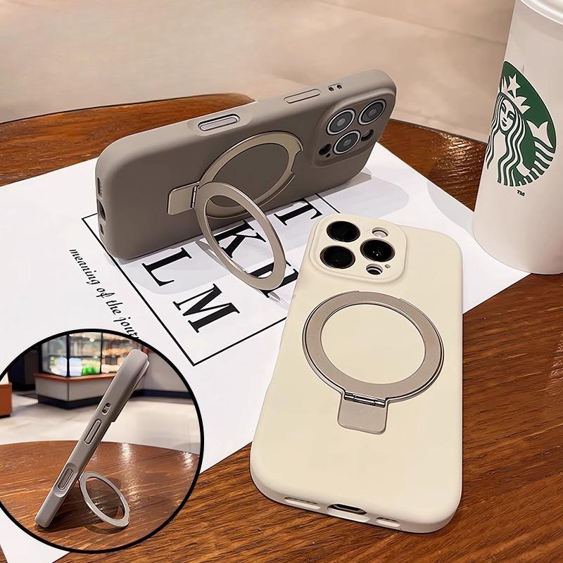 New Liquid Silicone Suitable for Apple IPhone 16 Promax Mobile Phone Case 16 Magnetic Belt Bracket Lens Full Package