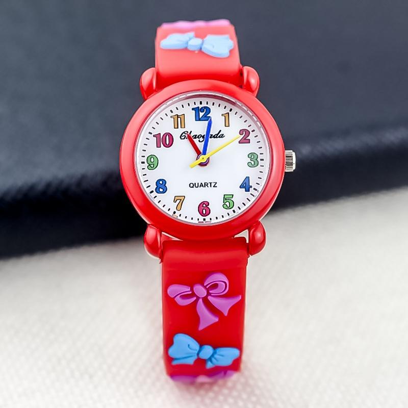 Cute Cartoon 3D Bowknot Children Watch Kids Student Watches