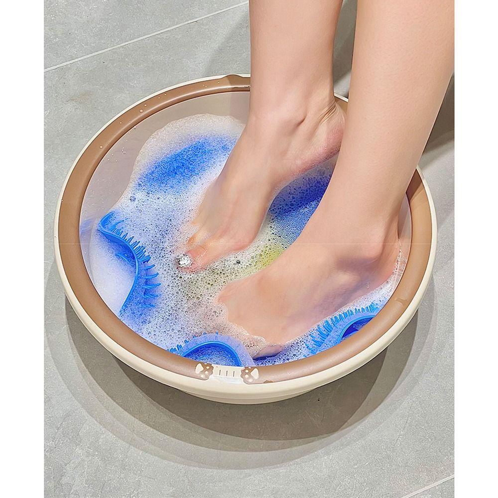 Suction Cup Silicone Bath Foot Brush Non-Skid Bath Back Cleaner Portable Foot Rubbing Board  Home