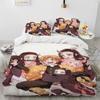 Demon Slayer Bedding Set Kamado Nezuko Duvet Cover Pillowcase King Queen Full Single Size Boys Teen Gift Anime Bed Linen
