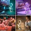 Modern Spiral Table Lamp, 7 Colors 10 Light Modes LED Nightstand Small Lamp with USB C+A Ports, Touch Dimmable Lamps for Living Room Bedroom Bedside,