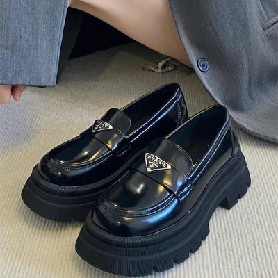 Platform Muffin Women's New Heightening Small Leather Shoes British Style High-end Fashion Retro Single Shoes