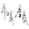 Stylish Hollow Star and Jellyfish Charm Phone Chain Sturdy Kerchain Pendant Beaded Keyring Accessory for Women Ladies