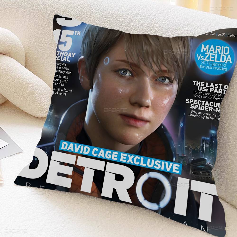 D-Detroit B-Stań się H-Człowiekiem Poszewka na Poduszkę Poszewka na Poduszkę Sofę Dekoracja Pokoju Domowego Prezent dla Dzieci