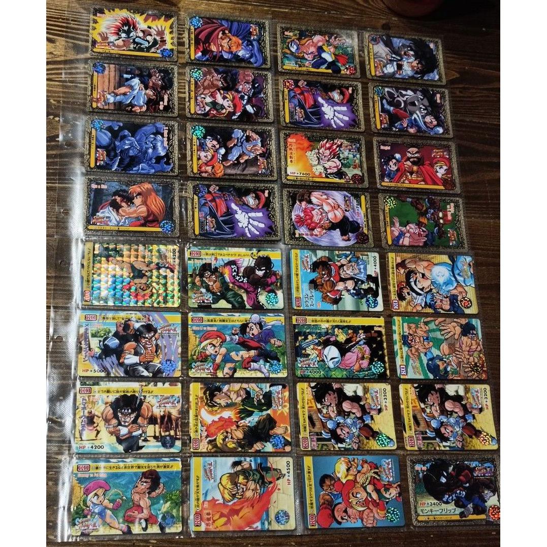 Used Street Fighter II32 card setCAOM Capcom Bandai BANDAI Card Kira Carddass