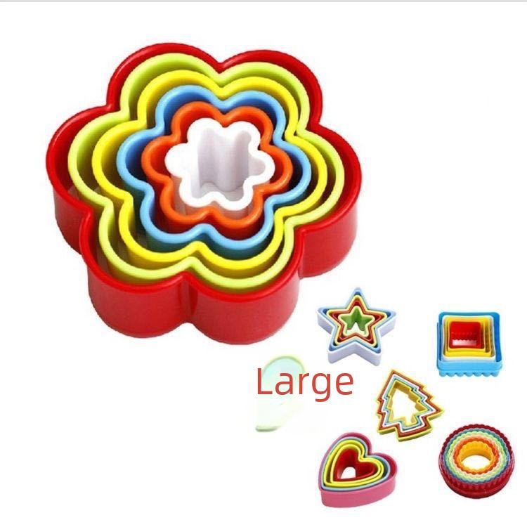 Set Forme de Plastic pentru Biscuiți, Prăjituri și Fursecuri - 5-6 Inele de Tăiat Mousse și Legume în Formă de Floare de Prun