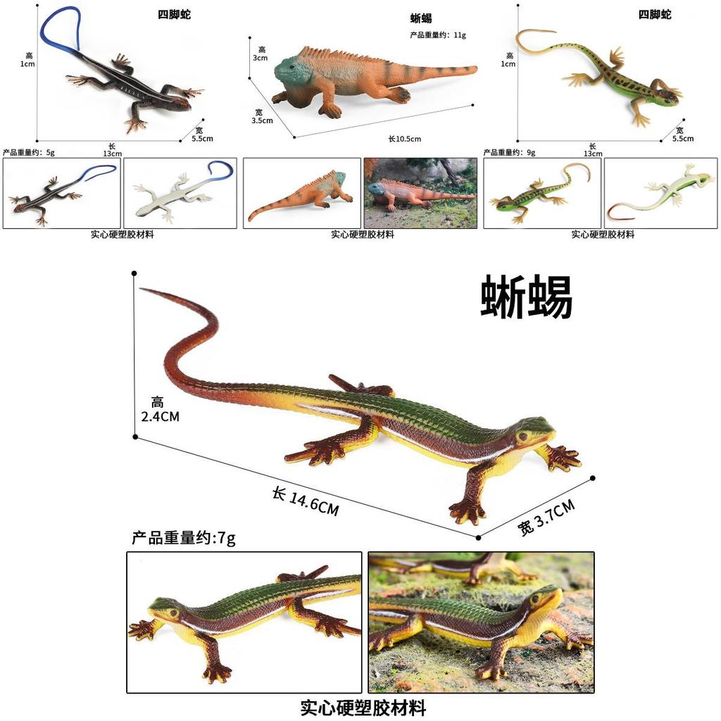Animal Replicas Reptile Toy Set Plastic Lizard And Snake For Educational Play And Display