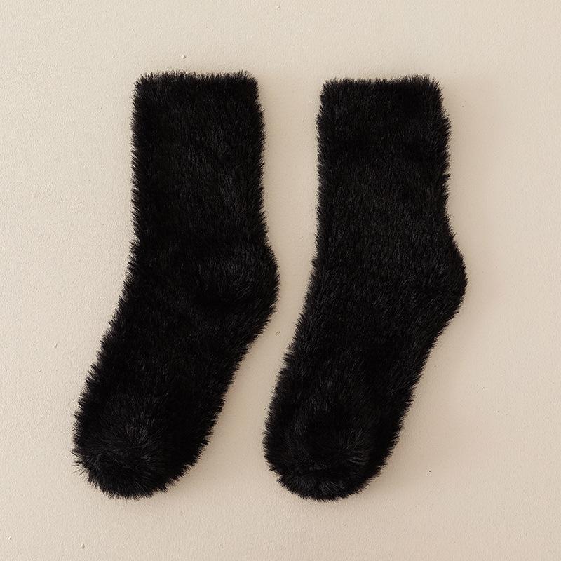 

Жіночі шкарпетки дуже товсті хутряні шкарпетки норкові флісові шкарпетки осінні та зимові потовщені флісові шкарпетки середнього розміру шкарпетки-рушники плюшеві морозостійкі теплі шкарпетки one size чорний