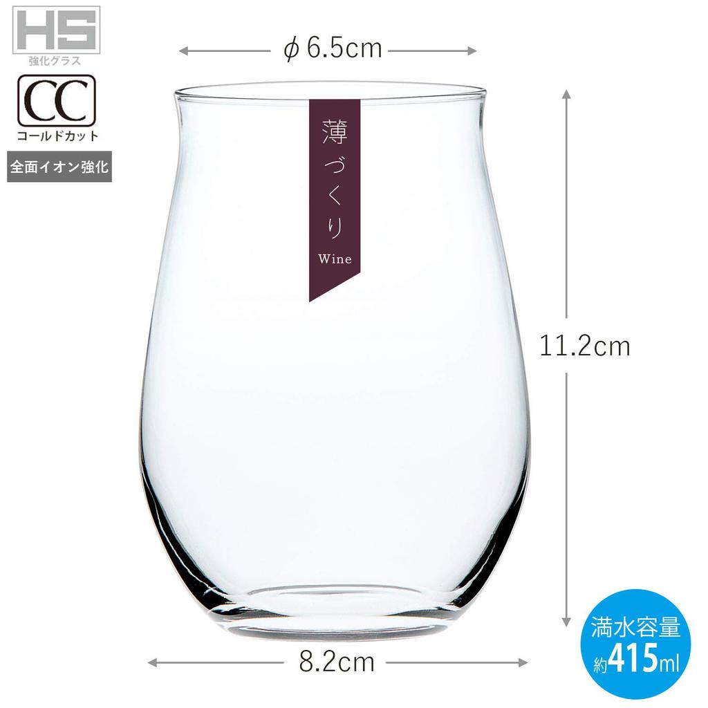 Toyo Sasaki Glass Thin Wine Glass Set 415ml Made in Japan Dishwasher Safe Unbreakable Wine Glass Glass Red Wine White Wine Thin Gift Present Present