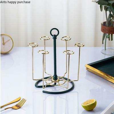 Metall-Becherhalter Tassen-Abtropfgestell Tassen-Organizer Umgedrehter Lagerständer Staubdichter Runder Drehbarer Becherhalter Becherhalter