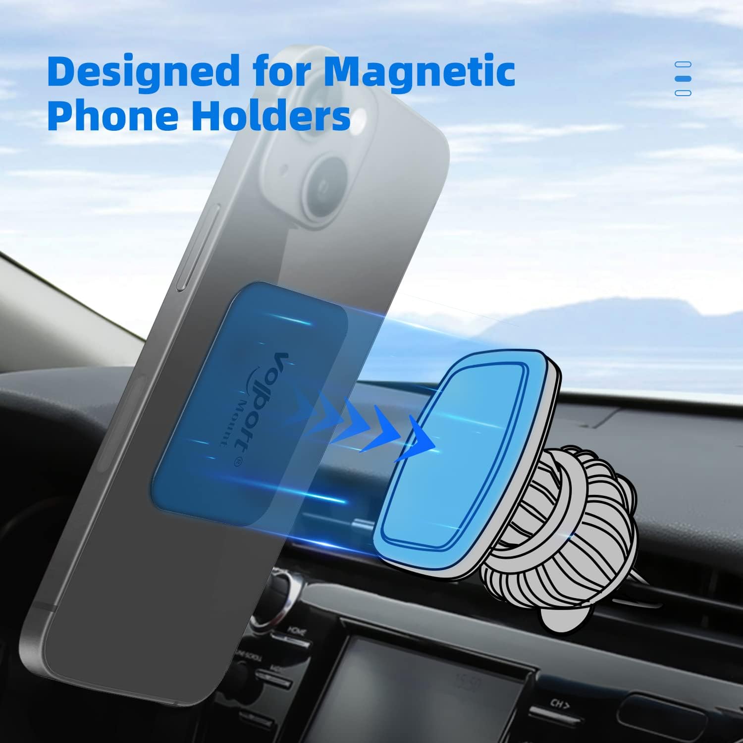 

10 Pack Metal Plate for Phone Magnet with 3M Adhesive - Magnetic Car Mount Replacement for Vent, Windshield, Dashboard United States